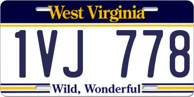 WV license plate 1VJ778