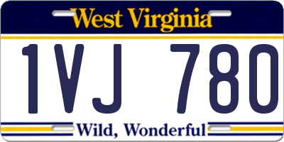 WV license plate 1VJ780