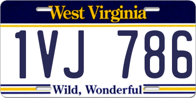 WV license plate 1VJ786