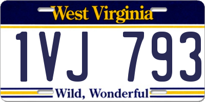 WV license plate 1VJ793