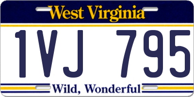 WV license plate 1VJ795
