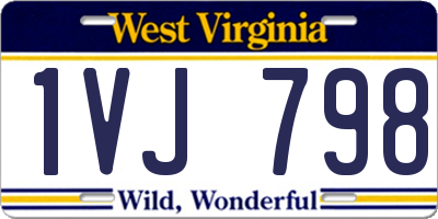 WV license plate 1VJ798