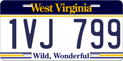 WV license plate 1VJ799