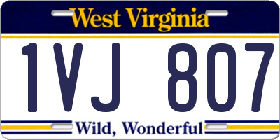 WV license plate 1VJ807