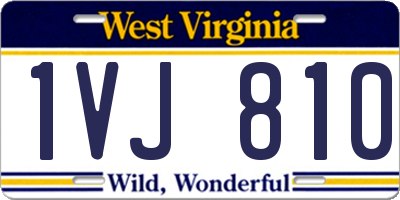 WV license plate 1VJ810