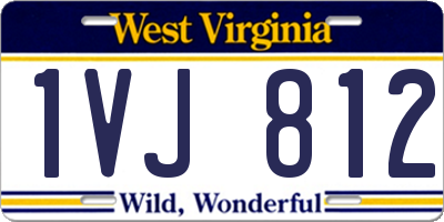 WV license plate 1VJ812