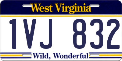 WV license plate 1VJ832