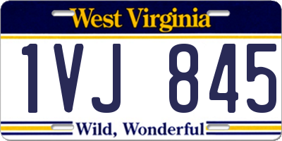 WV license plate 1VJ845