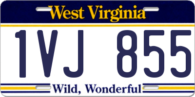 WV license plate 1VJ855