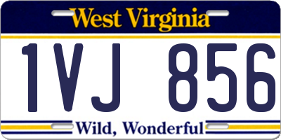 WV license plate 1VJ856