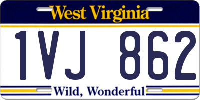 WV license plate 1VJ862