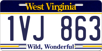 WV license plate 1VJ863