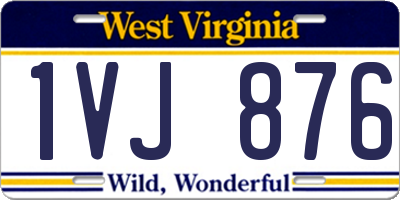 WV license plate 1VJ876