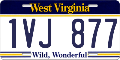 WV license plate 1VJ877