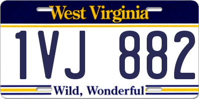 WV license plate 1VJ882