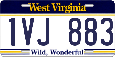 WV license plate 1VJ883