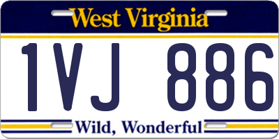 WV license plate 1VJ886
