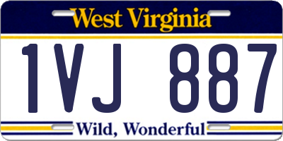 WV license plate 1VJ887