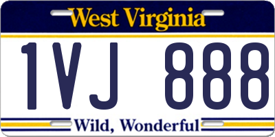 WV license plate 1VJ888
