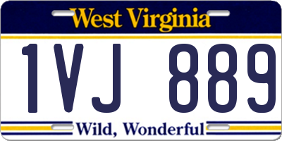 WV license plate 1VJ889