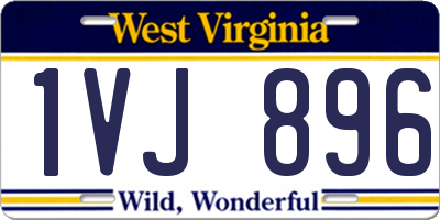WV license plate 1VJ896