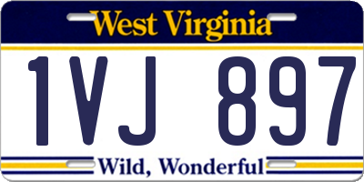 WV license plate 1VJ897