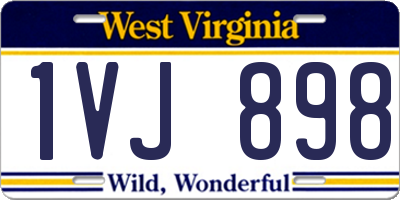 WV license plate 1VJ898