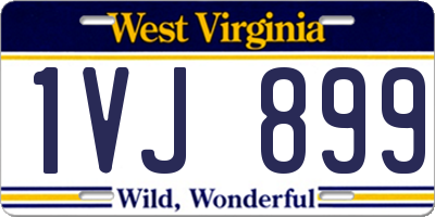 WV license plate 1VJ899