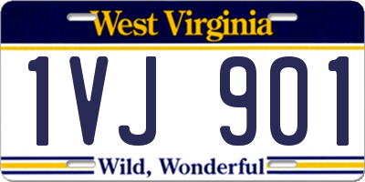 WV license plate 1VJ901