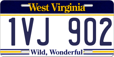 WV license plate 1VJ902
