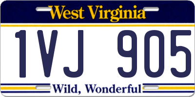 WV license plate 1VJ905