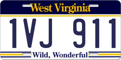 WV license plate 1VJ911