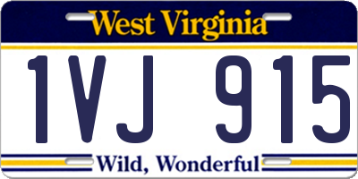WV license plate 1VJ915