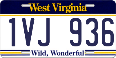 WV license plate 1VJ936