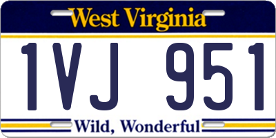 WV license plate 1VJ951