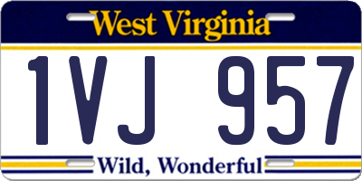 WV license plate 1VJ957