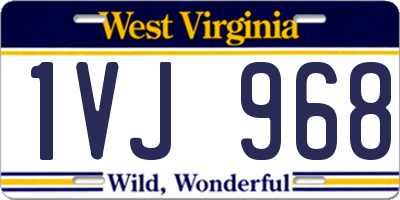 WV license plate 1VJ968