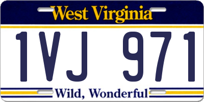 WV license plate 1VJ971
