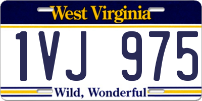 WV license plate 1VJ975