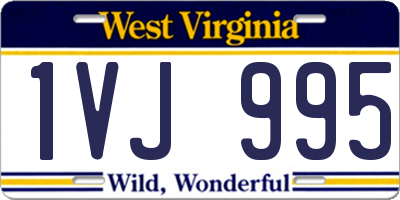 WV license plate 1VJ995