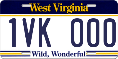 WV license plate 1VK000