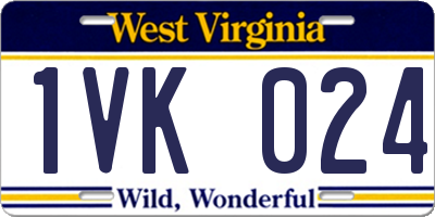 WV license plate 1VK024