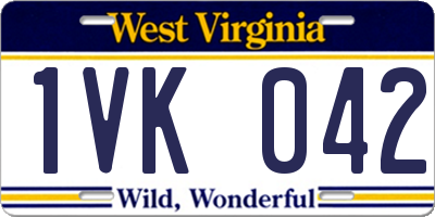 WV license plate 1VK042
