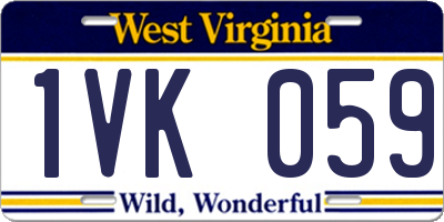 WV license plate 1VK059