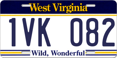 WV license plate 1VK082