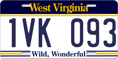 WV license plate 1VK093