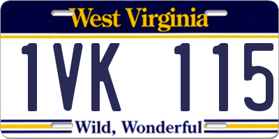 WV license plate 1VK115