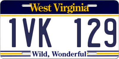 WV license plate 1VK129
