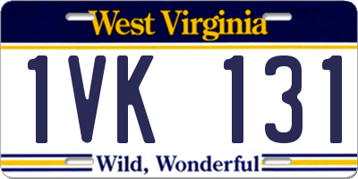 WV license plate 1VK131