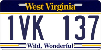 WV license plate 1VK137